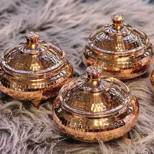 قندان مسی سه پایه با کیفیت بالا و ساخت دست ساز